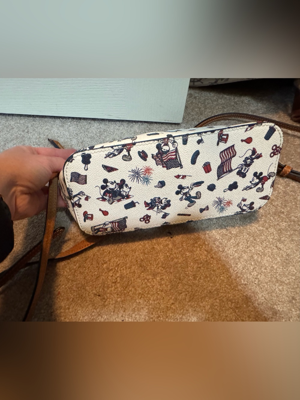 Dooney & Bourke White Red and Blue Patriotic Mickey Cosmetic Bag - Picture 2 of 10
